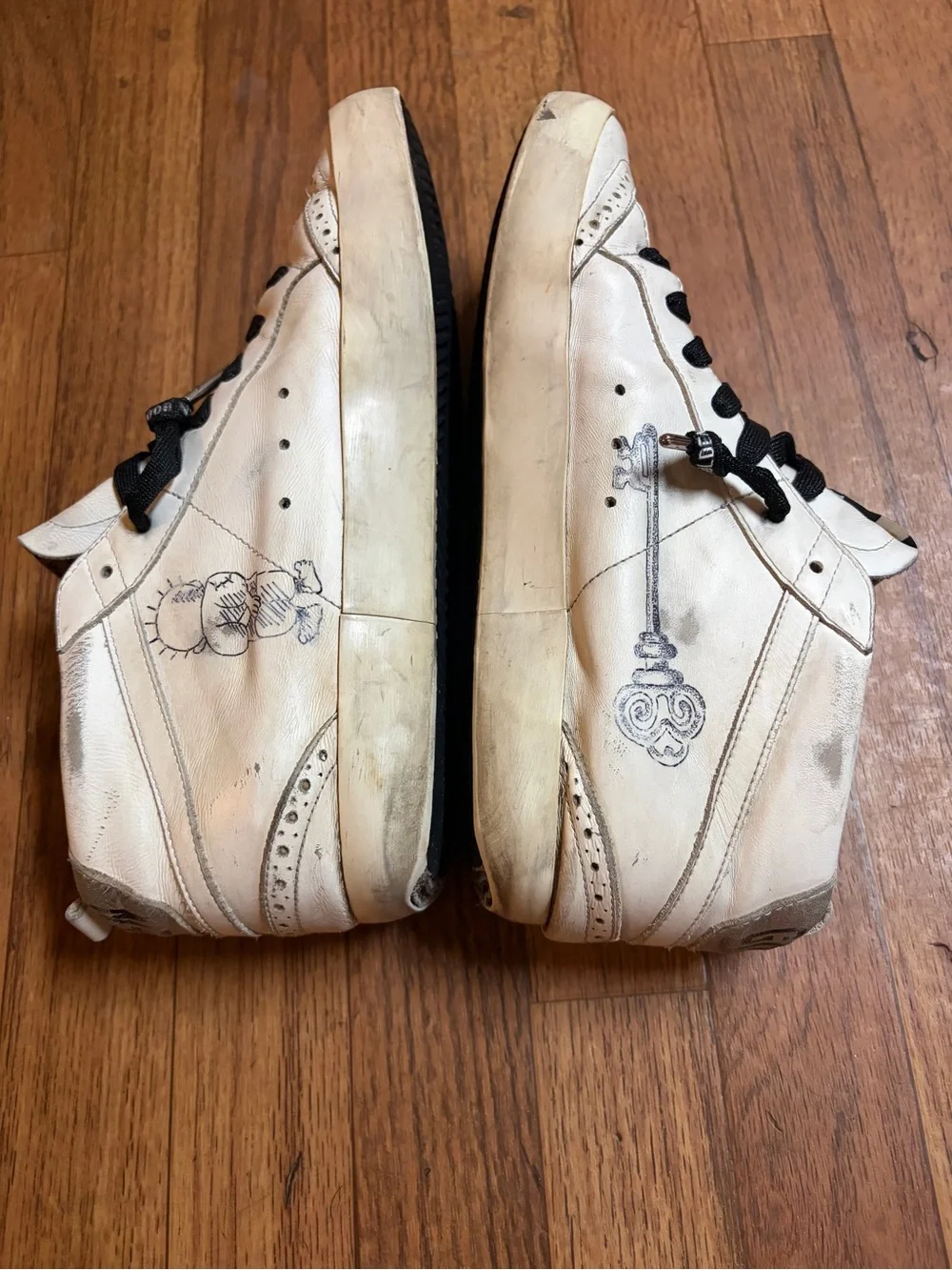 Golden Goose White Leather Men’s Sneakers with Black Laces size 41